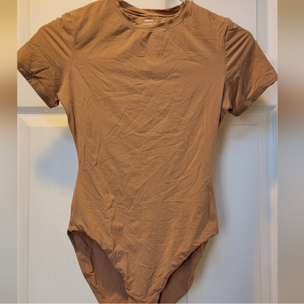 SKIMS Brown Short Sleeve Bodysuit